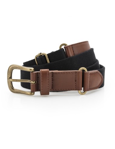 A-AQ902-Ceinture en toile et similicuir